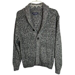 Men's Black Shawl Collar Cardigan Sweater  Size M  Grandpa Sweater  Academia